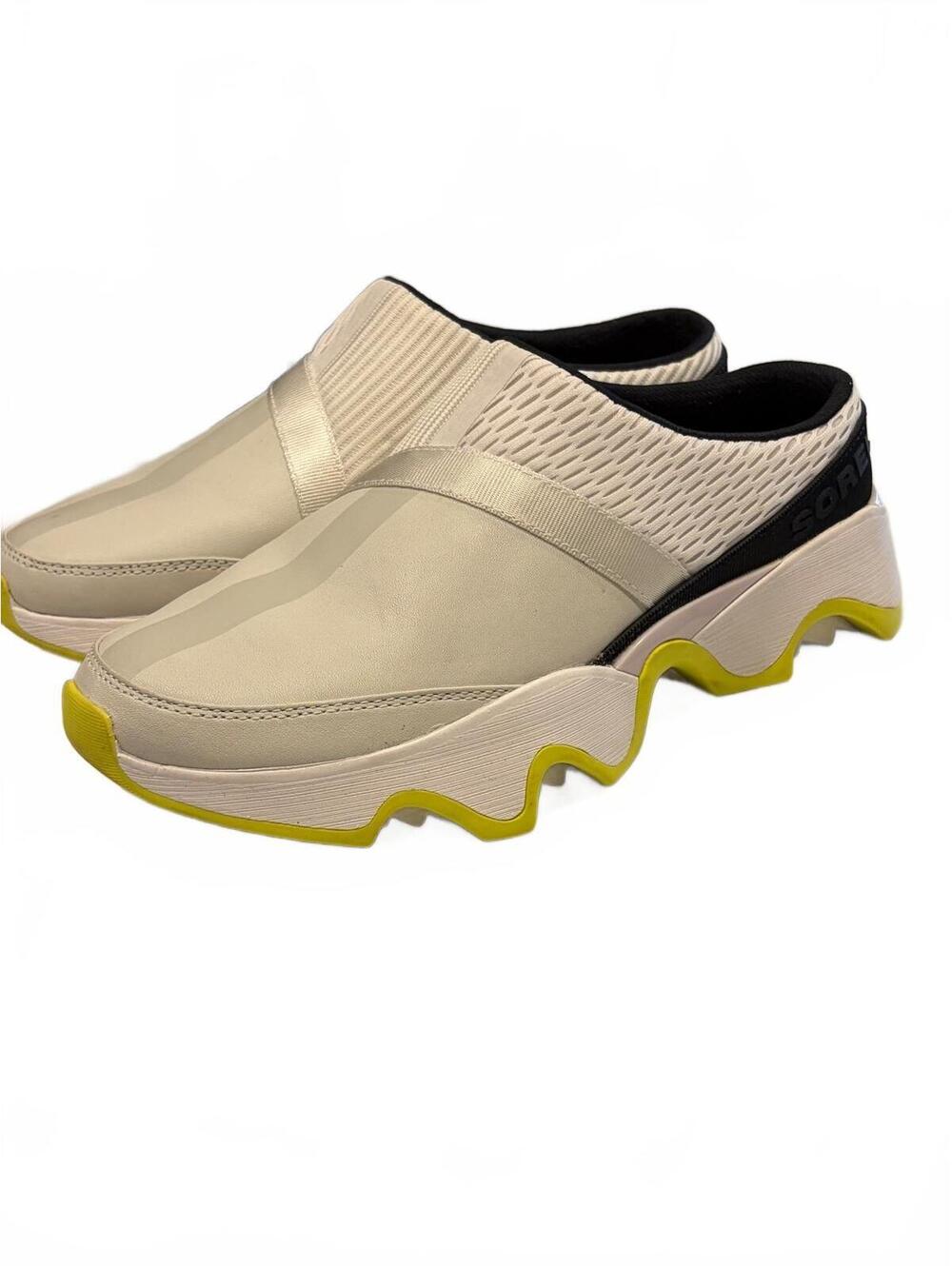 SOREL Kinetic Impact II Mule Slip On Sneakers White Yellow Women’s Size 8.5